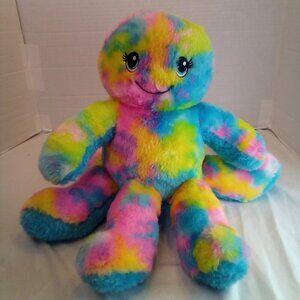 Build A Bear Rainbow Octopus Plush Colorful 16"